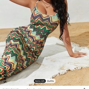 Shein chevron print cami body on dress, new